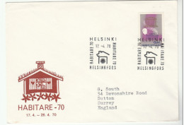 1970 Finland HABITARE SHOW Event COVER Housing Environment UNESCO LENIN Stamps Un United Nations - Environment & Climate Protection