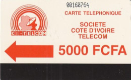 IVORY COAST - CI Telcom Logo 5000 FCFA, Third Issue(with Notch), Used - Costa D'Avorio