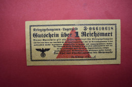 Banknotes Germany Third Reich Lagergeld Billet Camp Prisonnier Allemand 1 Reichsmark - Altri & Non Classificati