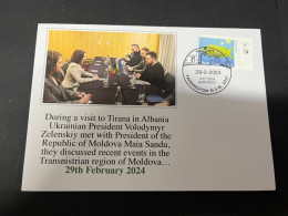 2-3-2024 (1 Y 43) Ukraine President Zelenskiy Visit To Tirana In Albania And Meeting With President Sandu Of Moldova - Albanie