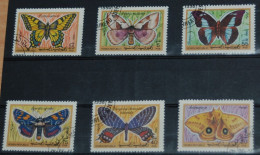 YEMEN REPUBLIC 1990, Butterflies, Insects, Fauna, Mi #15-20, Used - Vlinders