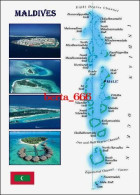 Maldives Islands Map New Postcard * Carte Geographique * Landkarte - Maldives