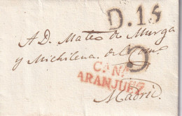 CARTA 1820  MARCA  ARANJUEZ - Other & Unclassified