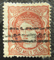 Spain, 1870, Definitives, 100Mils, Used, Mi #102 - Other & Unclassified
