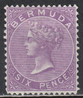 Bermuda, 1865, Queen Victoria, 6p, MNG, Mi #4Ab, CV=EUR1200 - Bermudas