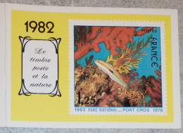 Petit Calendrier Poche  1982 La Poste P T T  Timbre Poste Parc Naturel Port Cros - Small : 1981-90