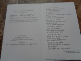 Doodsprentje/Bidprentje  Bertha-Maria DUPONT  Lauwe 1902-1995  (Wwe Michel DEJAEGHER) - Religion & Esotérisme