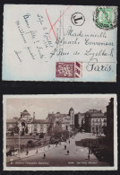 Bulgaria 1937 Picture Postcard SOFIA X PARIS France Postage Due Stamp - Covers & Documents