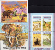 Wildlife Tanzania Blocks 58,164+228 **/o 11€ WWF Naturschutz Elefant Mammut 1993 Fauna Blocs Elephant Sheets Bf Tansania - Animalez De Caza