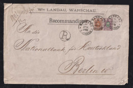 Poland 1886 Registered Big Size Cover Front WARSZAWA X BERLIN Germany - Briefe U. Dokumente