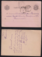 Rumänien Romania 1888 Stationery Postcard CRAIOVA X BUCURESTI - Brieven En Documenten