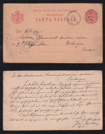 Rumänien Romania 1892 Stationery Postcard BUCURESTI X ERLANGEN Germany Bavaria - Briefe U. Dokumente