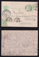 Rumänien Romania 1901 Stationery Postcard Uprated BUCURESTI X BAMBERG Bavaria Germany - Brieven En Documenten