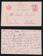 Rumänien Romania 1909 Stationery Postcard BALE X GOTHA Germany Left Cutting Error - Storia Postale