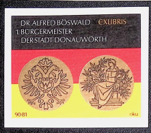 EX LIBRIS OTTO KUCHENBAUER Per DR. ALFRED BOSWALD 90/81 L27bis-F01 1° BURGERMEISTER DER STADT DONAUWORTH - Exlibris