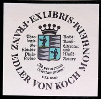 EX LIBRIS OTTO KUCHENBAUER Per FRANZ EDLER VON KOCH MONHEIM 95/83 L27bis-F01 - Exlibris