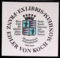 EX LIBRIS OTTO KUCHENBAUER Per FRANZ EDLER VON KOCH MONHEIM 95/83 L27bis-F01 - Ex-libris