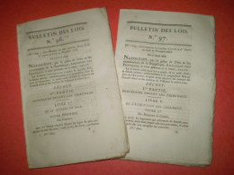 1806 Napoléon: Code De Procédure Civile En 2 Volumes: 91 Pages Et 104 Pages Non Coupées - Decrees & Laws