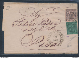 1852 MODENA , N° 1 E 2 Su Busta Per Pisa , Buoni/ottimi Margini , Firmata Soran - Modène