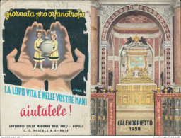 Bs94 Calendarietto Religioso Santuario Madonna Dell'arco Napoli 1958 - Otros & Sin Clasificación