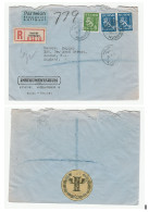 1950 Instrumentarium MEDICAL 50th Anniv REG Cover ANNIV FOIL SEAL Label SNAKE Finland  To RAYNOR Co London GB Health - Cartas & Documentos