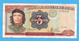 1995 CUBA 3 Pesos. "Che GUEVARA"  FRONT CHE GUEVARA / BACK CUT SUGAR " VF CONDITION BILLETE BANKNOTE - Other - America
