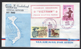 1973   Canadian Observers Peace Keeping Force Cover  US Army PO Cancel - Vietnam