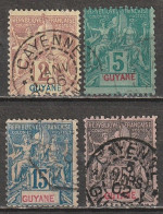 Guyane N° 31, 33, 35, 37 - Used Stamps