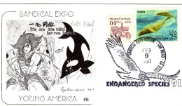 USA 1991 FDC Sandical Expo - Endangered Species - Bird Condor Killer Whale - Schmuck-FDC