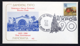 USA 1990 FDC Sandical Expo - Spreckels Organ Pavilion Balboa Park - Sobres De Eventos