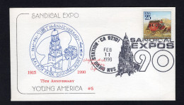 USA 1990 FDC Sandical Expo - Balboa Park Cultural Heart - Schmuck-FDC