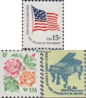 USA 1352A,1354D,1355y (kompl.Ausg.) Postfrisch 1978 Flagge, Rosen, Piano - Ungebraucht