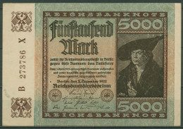 Dt. Reich 5000 Mark 1922, DEU-91d FZ X, Fast Kassenfrisch (K1408) - 5.000 Mark