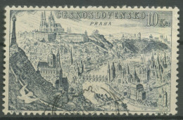 Tschechoslowakei 1955 Städte Stadtansicht Prag 898 Gestempelt - Oblitérés