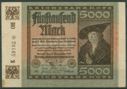 Dt. Reich 5000 Mark 1922, DEU-91c KN 5-stellig, Leicht Gebraucht, Fleck (K1394) - 5000 Mark
