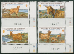 Guernsey 1980 Tiere Guernsey-Ziegen 209/12 Ecke 4 Postfrisch - Guernesey