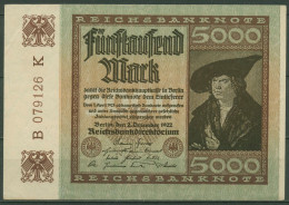 Dt. Reich 5000 Mark 1922, DEU-91d FZ K, Leicht Gebraucht (K1406) - 5.000 Mark