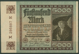 Dt. Reich 5000 Mark 1922, DEU-91f FZ E, Leicht Gebraucht (K1413) - 5.000 Mark