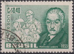 1955 Brasilien ° Mi:BR 885, Sn:BR 829, Yt:BR 612, José Bento Renato Monteiro Lobato (1882-1948) - Usati