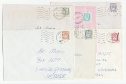 Collection 6 Diff POSTAL RATE Covers 1980s Finland To Sweden, Each Cover Franked A Different Rate Single Stamp - Lettres & Documents