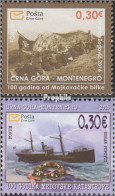 Montenegro 383,384 (kompl.Ausg.) Postfrisch 2016 Schlacht Von Mojkovac, Dampfer - Montenegro