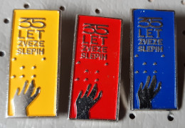 Blind Federation Of Slovenia 35 Years Braille Blind Persons Pins - Medical