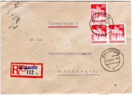 1948, MeF 3x20 Pf. Bauten Auf Brief M. Not-Reko-Zettel V. Walsrode. - Covers & Documents