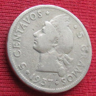 Dominican Republic 5 Centavos 1937 KM# 18 Lt 1545 *VT República Dominicana République Dominicaine - Dominicaanse Republiek