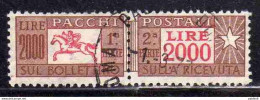 ITALIA REPUBBLICA ITALY REPUBLIC 1955 1979 PACCHI POSTALI PARCEL POST STELLE STARS LIRE 2000 USATO USED OBLITERE' - Colis-postaux