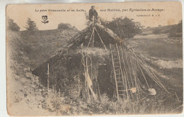 Cheroy  89  Carte Non Circulée Le Pere Grenouille Et Sa Hutte Aux HUTTINS - Egriselles Le Bocage