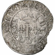 France, Charles V, Blanc Au K, 1365-1380, Billon, TTB+, Duplessy:363 - 1364-1380 Carlo V Il Saggio 