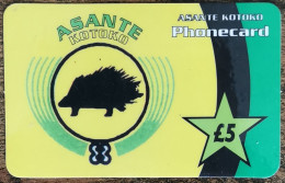 Carte De Recharge - Asante Kotoko Trust Telecom £5  Royaume-Uni - Télécarte ~13 - Da Identificare