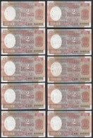 Indien - India - 10 Pieces A'2 RUPEES 1976 Letter A Pick 79h - XF (2) Sign. 84 - Other - Asia