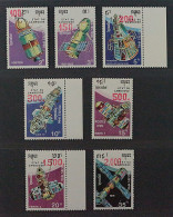 1991, KAMBODSCHA 1223-29 ** Weltraum, Handstempel Komplett, Postfrisch, 1400,-€ - Cambodia